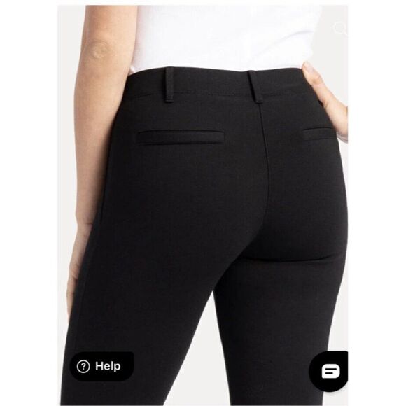 Betabrand Black Pull-On Stretch Mid Rise Straight Leg Dress Pant Trouser Yoga M - Picture 2 of 12